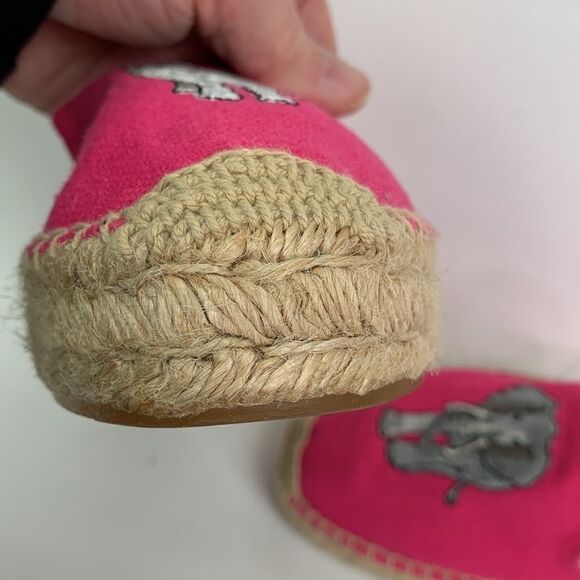 Soludos pink canvas embroidered elephant platform espadrilles - Picture 5 of 11